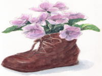 靴と花